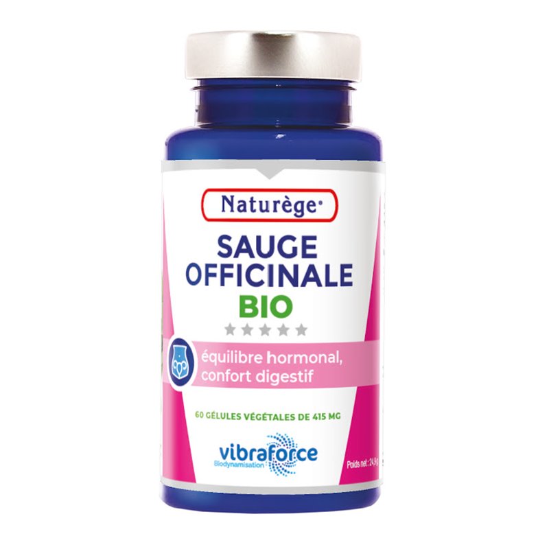 Sauge Officinale - 60 Gélules Végétales de 415 mg - Naturège Laboratoire Sauge Officinale - 60 Gélules Végétales de 415 mg - Naturège Laboratoire