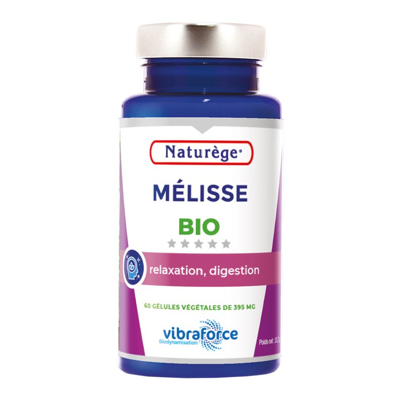 Mélisse Bio - 60 Gélules Végétales de 395 mg - Naturège Laboratoire Mélisse Bio - 60 Gélules Végétales de 395 mg - Naturège Laboratoire