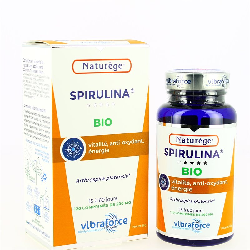 Spirulina Bio - 120 Comprimés de 500 mg - Naturège Laboratoire