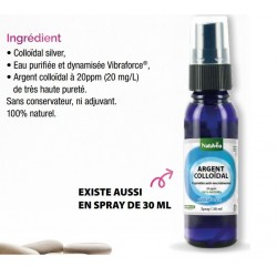 Argent Colloïdal Spray - 20 ppm dynamisé - 30 ml - Natavéa