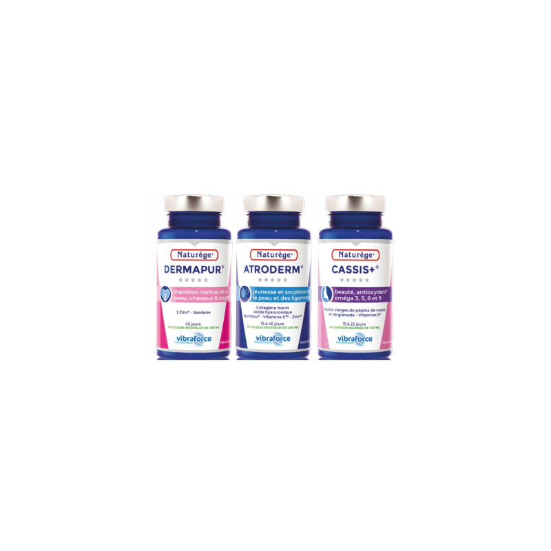 Pack Beauté Peau - Atroderm - Dermapur - Cassis + - Naturège Laboratoire Pack Beauté Peau - Atroderm - Dermapur - Cassis + - Naturège Laboratoire