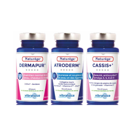Pack Beauté Peau - Atroderm - Dermapur - Cassis + -  Naturège Laboratoire