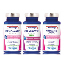 Pack Femme  Méno-Yam|Onagre|Calm'Actif - Pack de 3 Piluliers - Naturège Laboratoire
