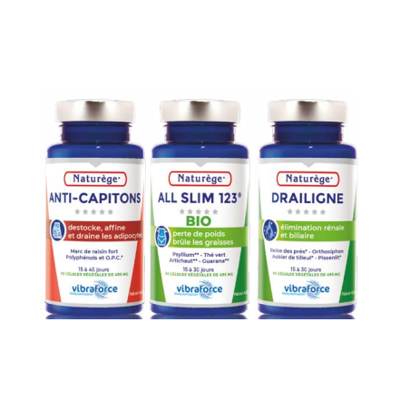 Pack Minceur : anticapitons + All Slim + Drailigne - 3x 90 Gélules - Naturège Laboratoire