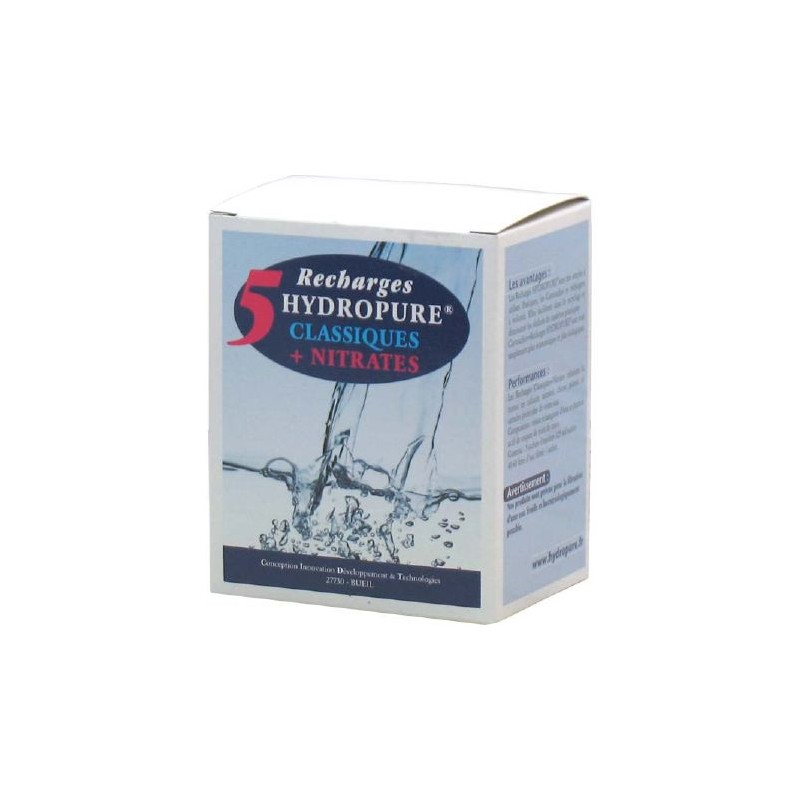 Pack de 5 Recharges Carafe classique + Nitrate - 5 Recharges - Hydropure Pack de 5 Recharges Carafe classique + Nitrate - 5 Recharges - Hydropure