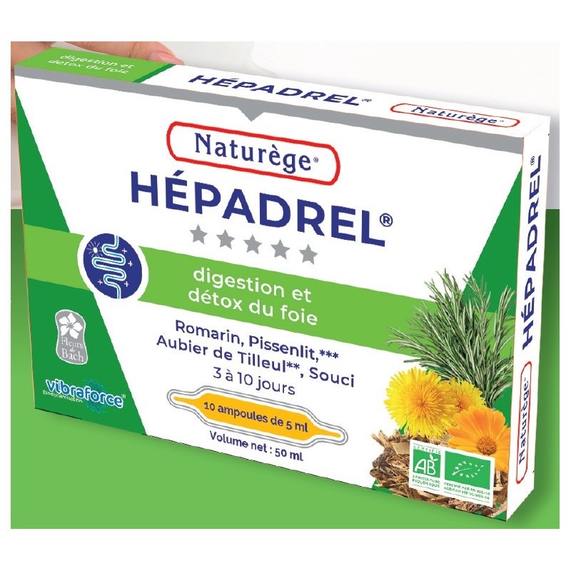 Hépadrel Bio - foie, vésicule, digestion, détox - 10 ampoules - Naturège Laboratoire Hépadrel Bio - foie, vésicule, digestion, détox - 10 ampoules - Naturège Laboratoire