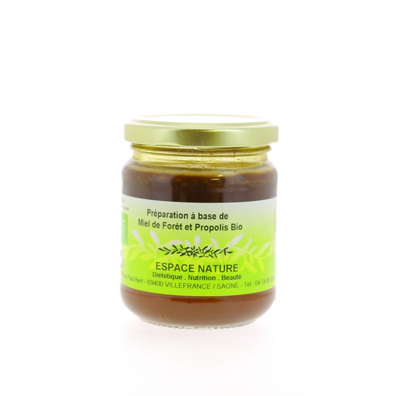 Miel de Foret et propolis Bio -pot 250 grammes - Espace Nature Miel de Foret et propolis Bio -pot 250 grammes - Espace Nature