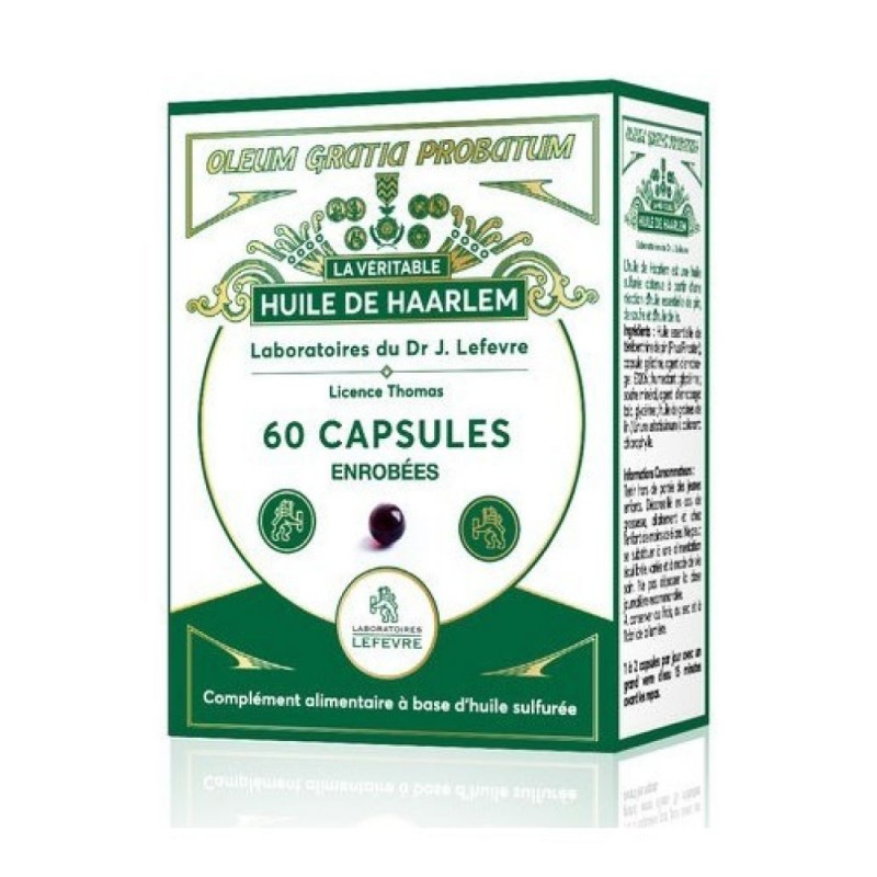 Huile de Haarlem - 60 capsules enrobées - Laboratoires Lefèvre Huile de Haarlem - 60 capsules enrobées - Laboratoires Lefèvre