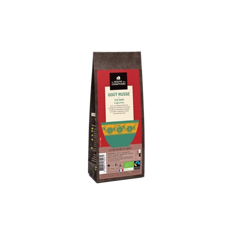 Thé noir goût russe 4 agrumes - Vrac 100 g - La route des comptoirs Thé noir goût russe 4 agrumes - Vrac 100 g - La route des comptoirs