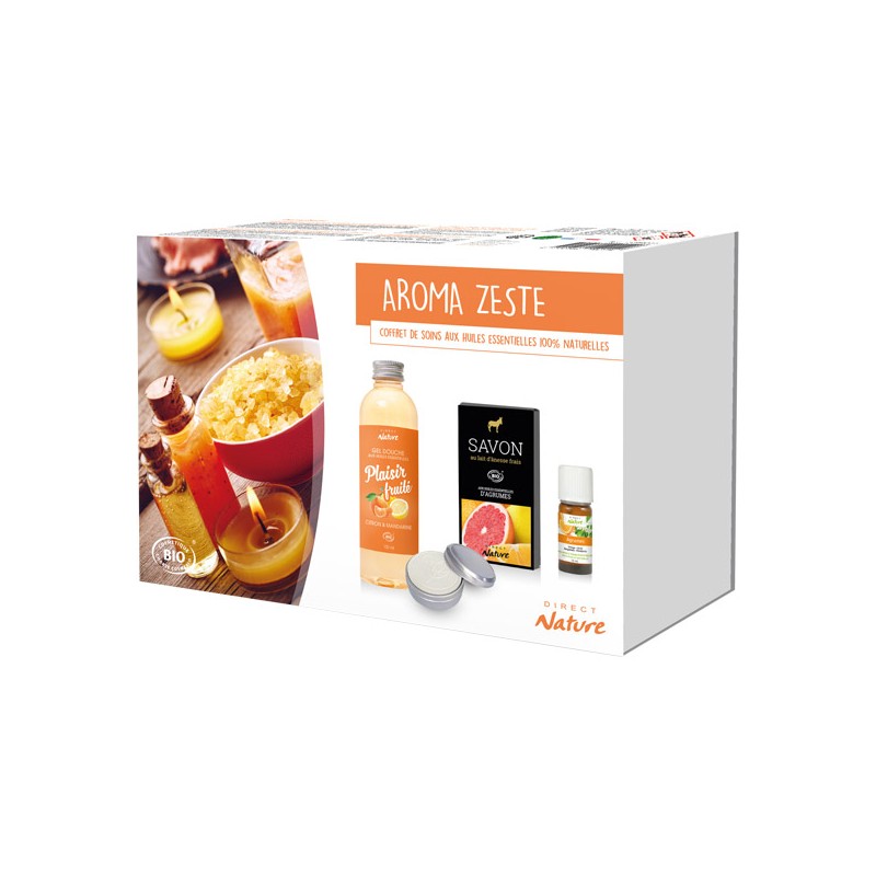 Aroma Zeste Coffret de Soins aux Huiles Essentielles 100% Naturelles - Direct Nature Aroma Zeste Coffret de Soins aux Huiles Essentielles 100% Naturelles - Direct Nature