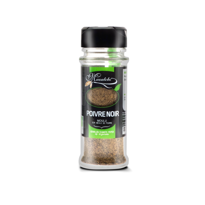 Epice Bio Poivre Noir Moulu - Flacon distributeur verre  38 g - Masalchi