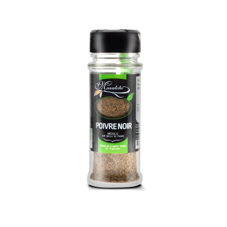 Epice Bio Poivre Noir Moulu - Flacon distributeur verre  38 g - Masalchi