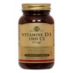 Vitamine D3 1000 UI (25µg) - 100 Comprimés - Solgar