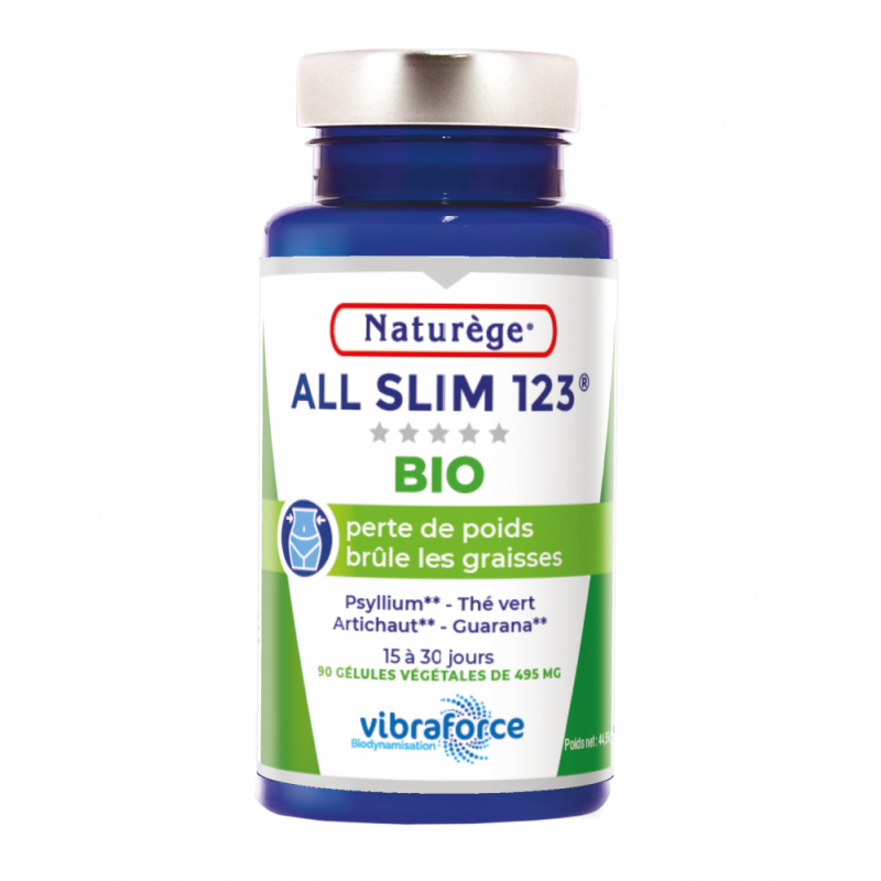 AllSlim 123 BIO Perte de Poids - 90 Gélules Végétales de 495mg - Naturège Laboratoire AllSlim 123 BIO Perte de Poids - 90 Gélules Végétales de 495mg - Naturège Laboratoire