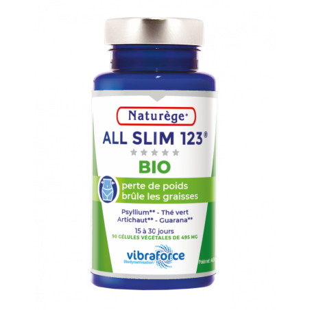 AllSlim 123 BIO Perte de Poids - 90 Gélules Végétales de 495mg - Naturège Laboratoire