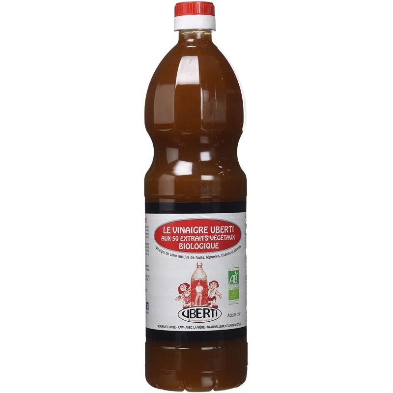 Vinaigre cidre 50 extraits vegetaux Bio - 1litre - UBERTI Vinaigre cidre 50 extraits vegetaux Bio - 1litre - UBERTI