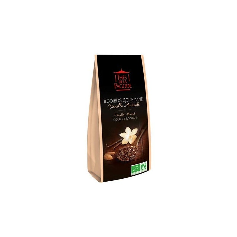 Rooibos vanille amande bio par Thés de La pagode⎢Rooibos bio à la vanille et aux amandes - Sachet vrac 100 grammes⎢Feuilles de R Rooibos vanille amande bio par Thés de La pagode⎢Rooibos bio à la vanille et aux amandes - Sachet vrac 100 grammes⎢Feuilles de R