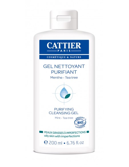 Gel Nettoyant Purifiant Menthe Tea Tree - 200 ml - Cattier Paris