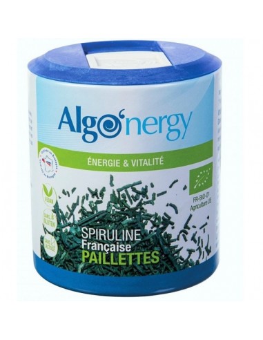 Spiruline Francaise paillettes - Pot 100 g - Algo'nergy Spiruline Francaise paillettes - Pot 100 g - Algo'nergy