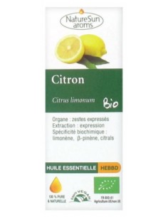 Huile essentielle Citron - Flacon 10 ml - Nature Sun Aroms