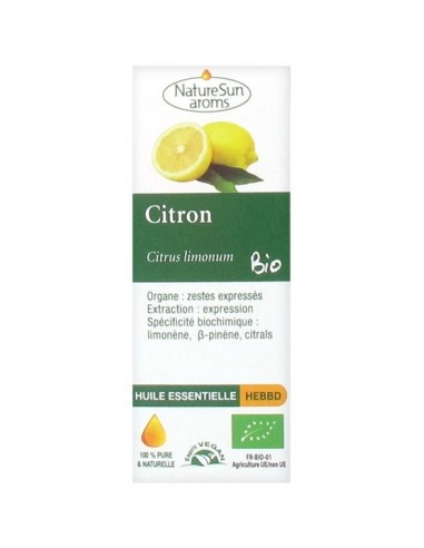 Huile essentielle Citron - Flacon 10 ml - Nature Sun Aroms