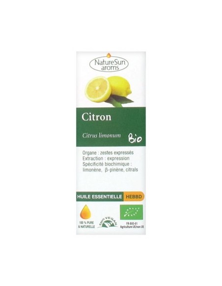 Huile essentielle Citron - Flacon 10 ml - Nature Sun Aroms