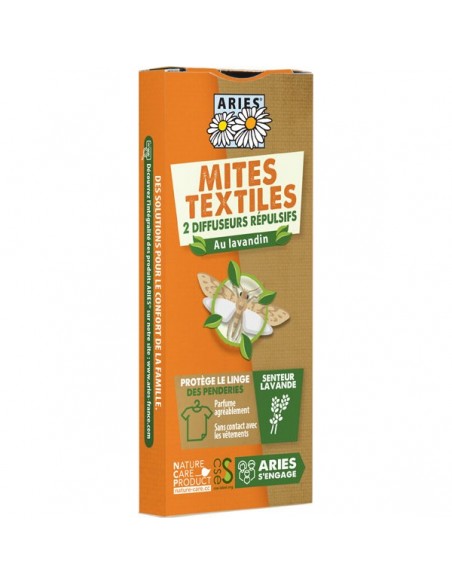 Mites Textiles - 2 Diffuseurs Répulsifs au Lavandin - Aries