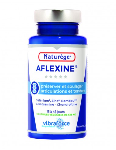 Aflexine Naturège | Glucosamine | Chondroitine - Répare le cartilage - 90 gélules végétales VIBRA - Naturège Laboratoire Aflexine Naturège | Glucosamine | Chondroitine - Répare le cartilage - 90 gélules végétales VIBRA - Naturège Laboratoire