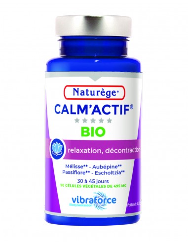 Calm'actif Bio - 90 Gélules - Naturège Laboratoire Calm'actif Bio - 90 Gélules - Naturège Laboratoire