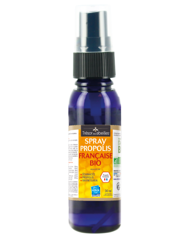 Propolis Française Bio spray (échinacéa+plantain+EPP) Trésor des Abeilles et VIBRA - 30ml - L'AxeBio Propolis Française Bio spray (échinacéa+plantain+EPP) Trésor des Abeilles et VIBRA - 30ml - L'AxeBio