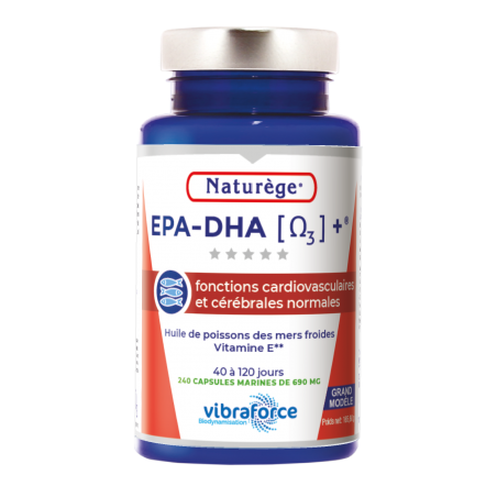 EPA DHA + Oméga 3 - 240 Capsules - Naturège Laboratoire