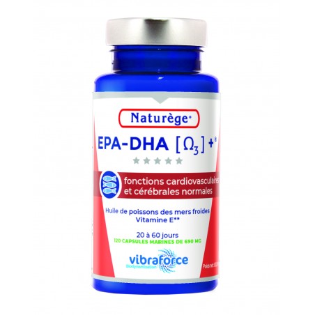 EPA DHA + Petit modèle - 120 Capsules - Naturège Laboratoire