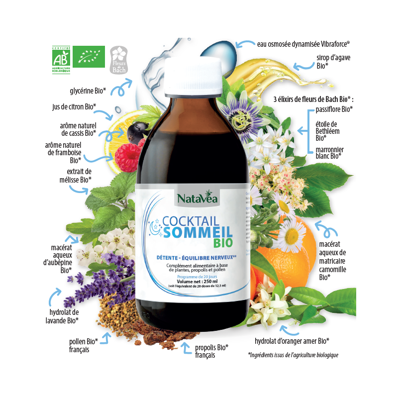 Cocktail Sommeil Bio - 250 ml - NataVéa Cocktail Sommeil Bio - 250 ml - NataVéa
