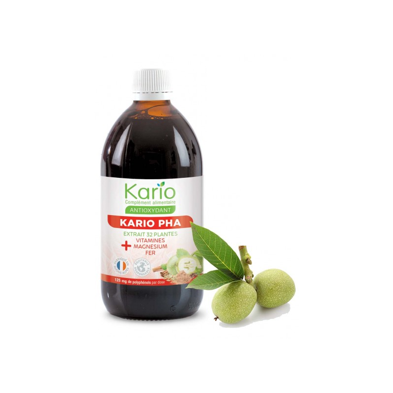 KARIOPHA Extrait de plantes Vitamines + Magnésium + Fer - 0.50L - Kario KARIOPHA Extrait de plantes Vitamines + Magnésium + Fer - 0.50L - Kario