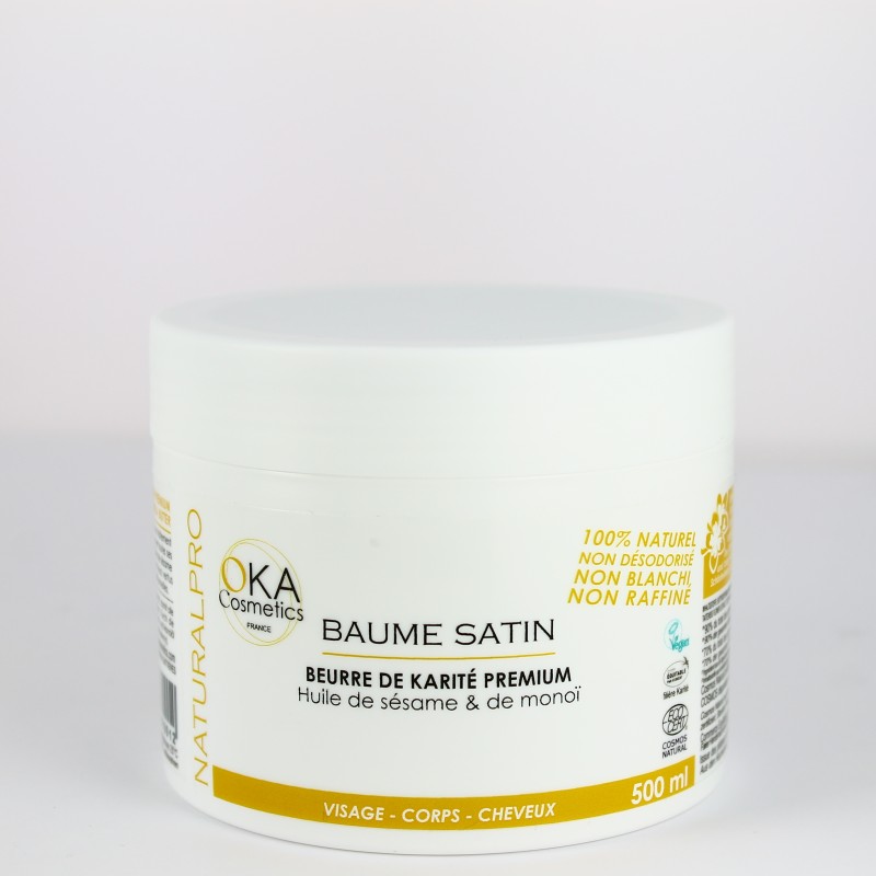 L'Or blanc Baume Satin beurre de karité GM - 500 ml - Oka Cosmetics