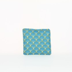 Lingettes démaquillantes lavables Eventails Bleu - fait main en France - Aloaeco