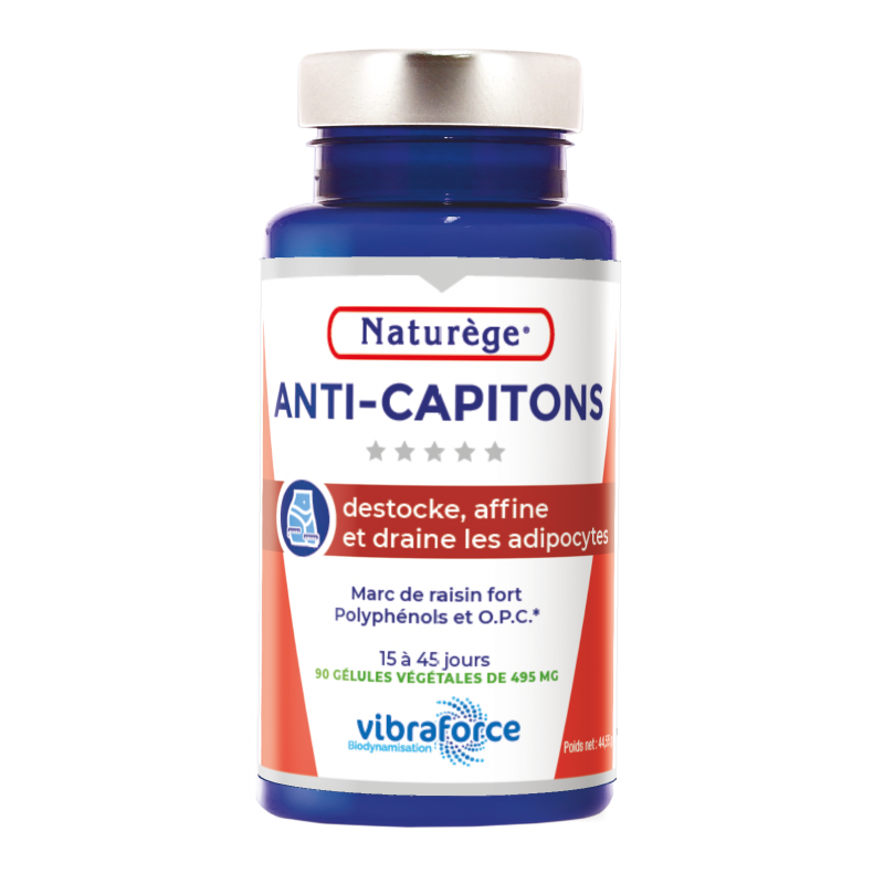 Anti-capitons Marc de raisin VIBRA - 90 gélules - Naturège Laboratoire Anti-capitons Marc de raisin VIBRA - 90 gélules - Naturège Laboratoire