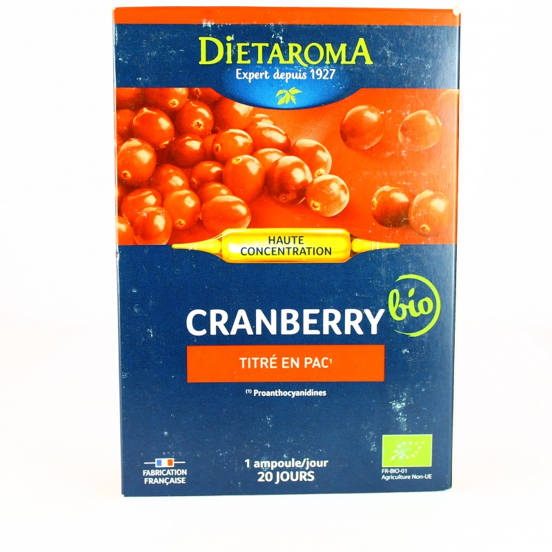 Cranberry Titré en PAC - 20 Ampoules - Dietaroma Cranberry Titré en PAC - 20 Ampoules - Dietaroma