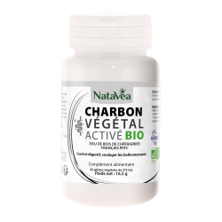 Charbon Végétal Activé Bio - 60 Gélules Végétales - Natavéa