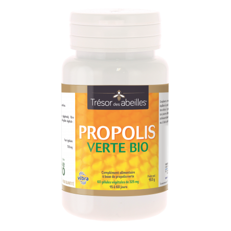 Propolis verte Bio - 60 Gélules végétales - Trésors des Abeilles