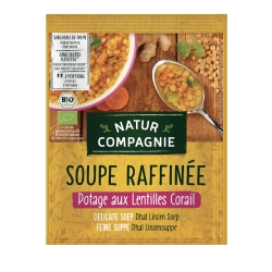 Soupe raffinée Potage aux Lentilles Corail - 60 g soit 2 portions - Natur Compagnie