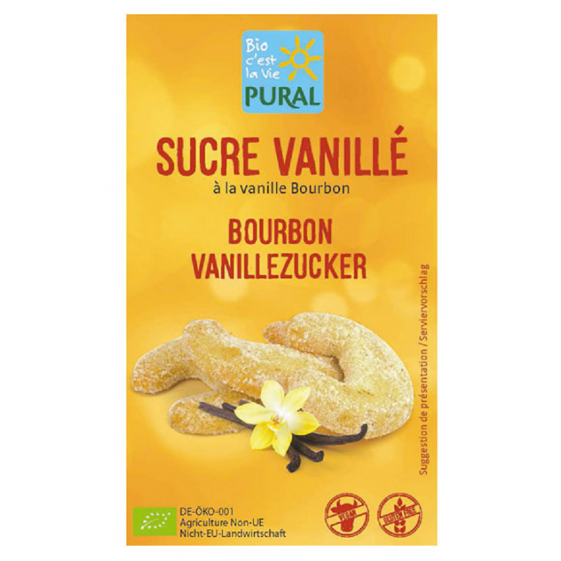 Sucre Vanillé à la vanille Bourbon - 5 sachets de 8g - Pural Sucre Vanillé à la vanille Bourbon - 5 sachets de 8g - Pural