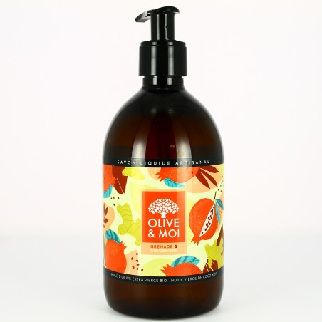 Savon liquide Grenade & Gingembre - 500ml - Olive & Moi