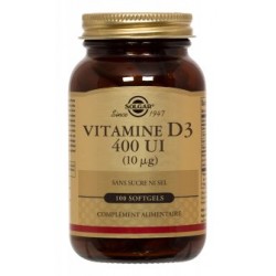 Vitamine D3 400 UI (10µg) - 100 gélules - Solgar