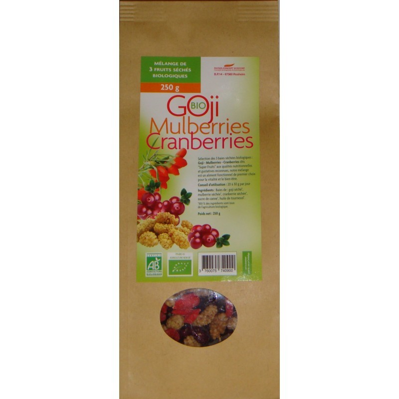 Mélange de 3 Fruits séchés Biologiques - 250g - Nutrition Concept