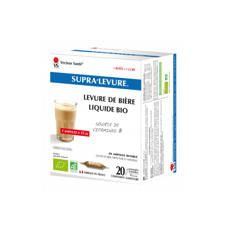 Supra'Levure Levure de bière liqiude Bio - 20 ampoules - Vecteur Santé