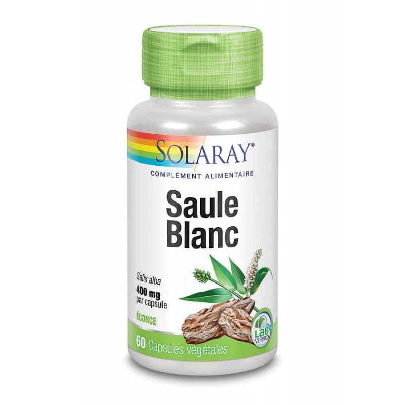 Saule Blanc - 60 capsules végétales - Solaray Saule Blanc - 60 capsules végétales - Solaray