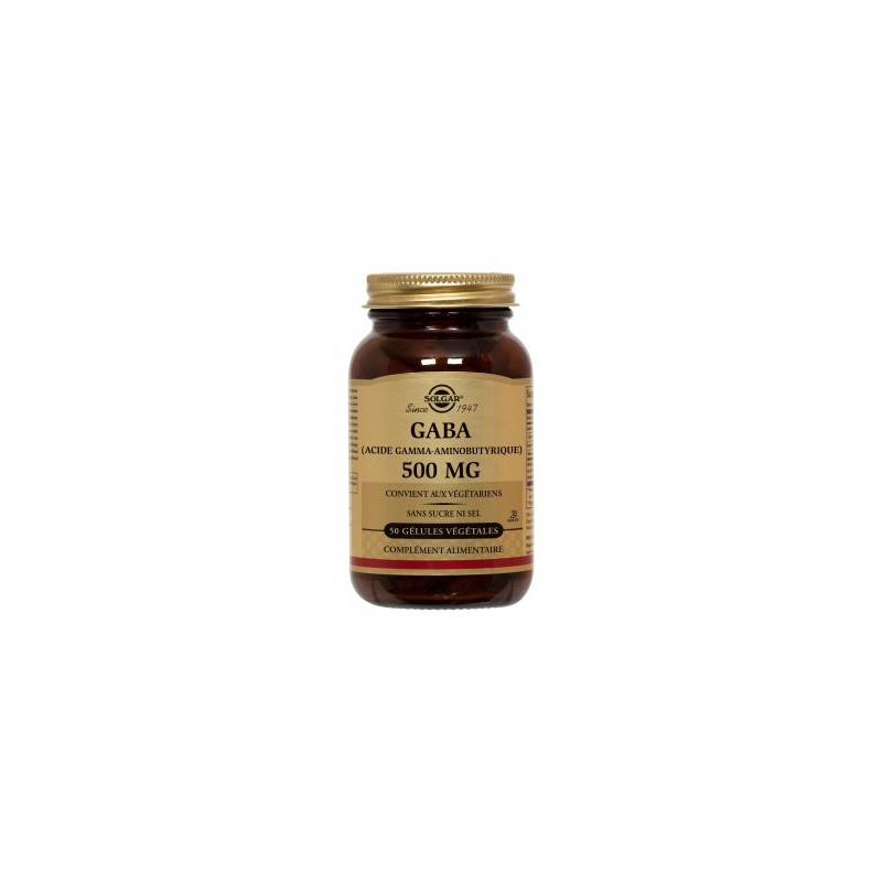 Gaba 500 mg - 50 gélules végétales - Solgar Gaba 500 mg - 50 gélules végétales - Solgar