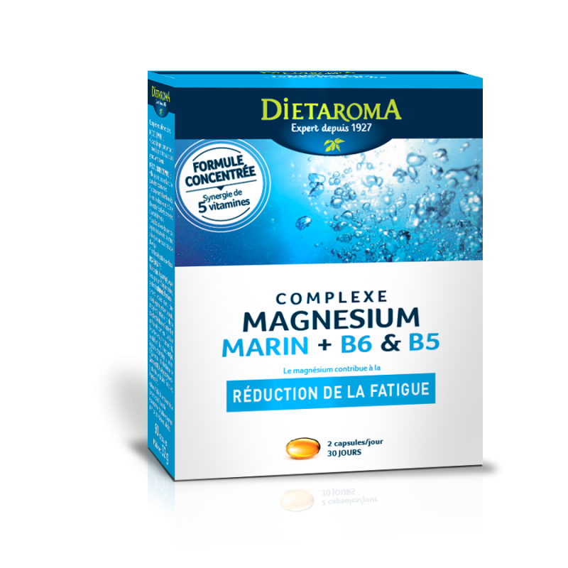 Complexe Magnésium Marin + B6 & B5 - 60 Capsules - Dietaroma Complexe Magnésium Marin + B6 & B5 - 60 Capsules - Dietaroma