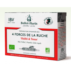 Préparation Dynamisée Bio 4 Forces De La Ruche Energie physique et intellectuelle - 10 Ampoules de 10 ml - Ballot Flurin
